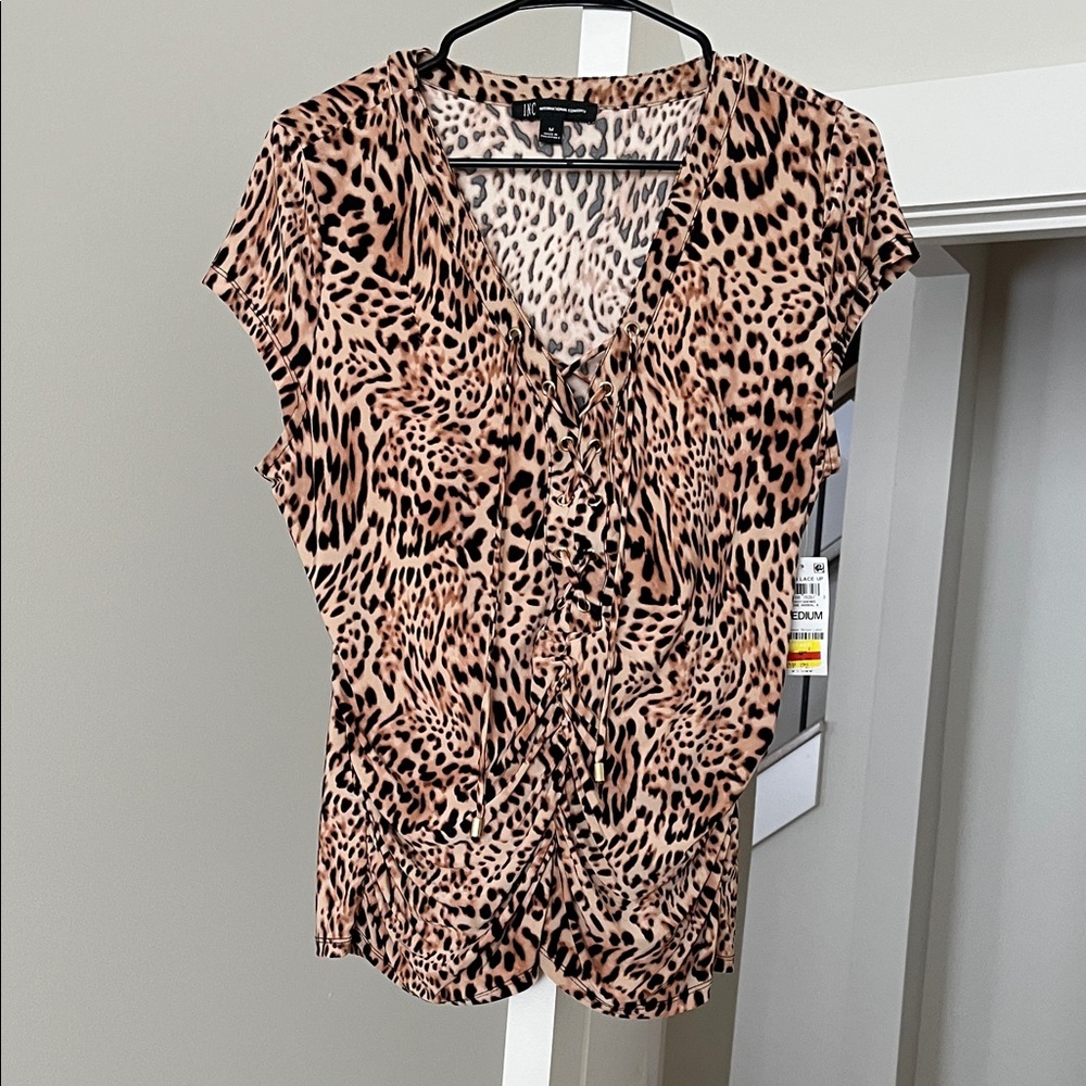 International Concepts Leopard Print Top - Size Medium